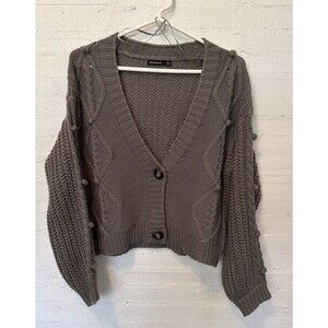 Cottagecore Gorpcore Fishermancore Solutions Women’s Chunky Olive Cardigan S